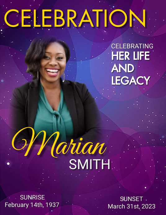 Funeral Announcement flyer,simple modern Template PosterMyWall